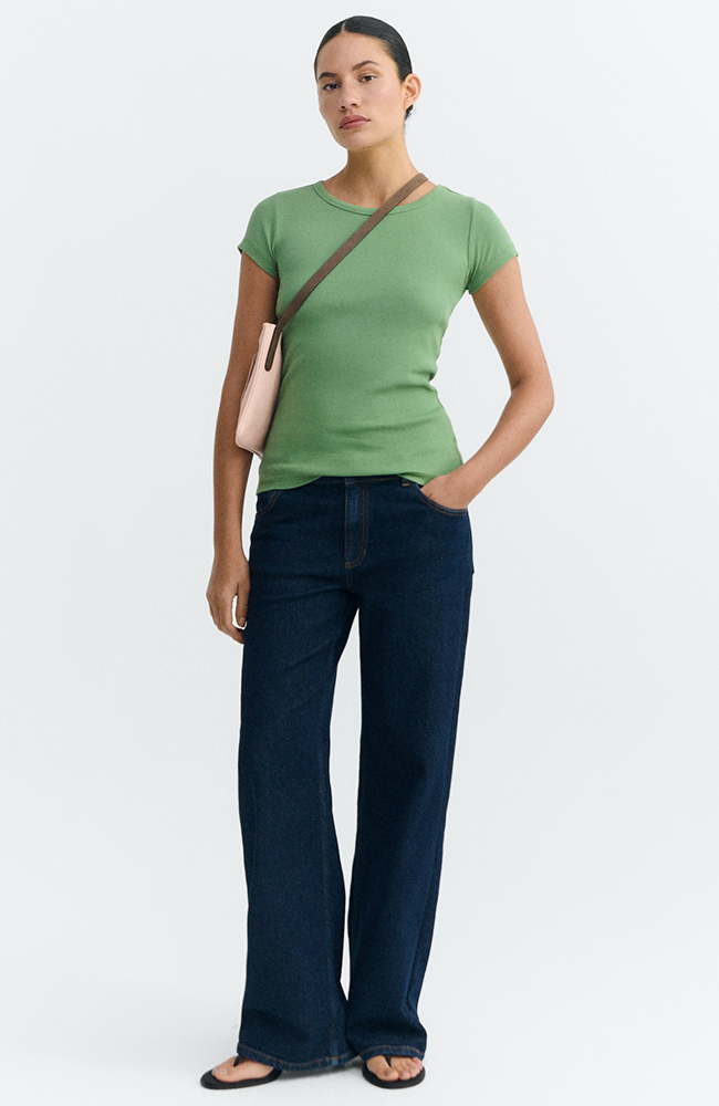Thinking MU Ivy Mirna R-shirt, green, organic cotton, women's | Sophie Stone
