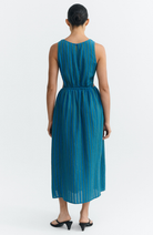 Thinking MU Kin Dress in Blue and Green, Made from Organic Cotton for Women | Sophie Stone