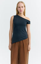 Thinking MU Zohar Top in Organic Cotton, Black, Women's | Sophie Stone