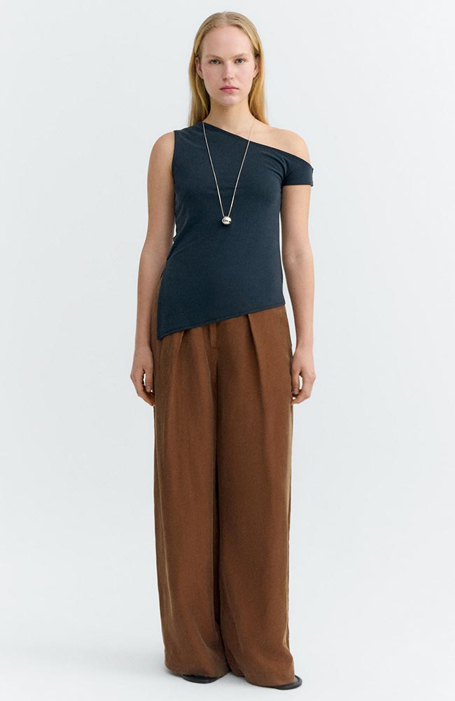 Thinking MU Zohar Top in Organic Cotton, Black, Women's | Sophie Stone