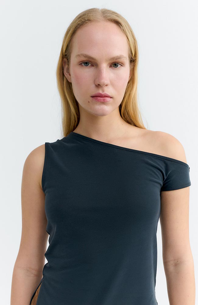 Thinking MU Zohar Organic Cotton Top, Black, Women's | Sophie Stone