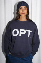 NEW OPTIMIST Tiel sweater navy in organic and recycled cotton unisex | Sophie Stone