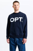 NEW OPTIMIST Tiel sweater navy in organic and recycled cotton for men | Sophie Stone