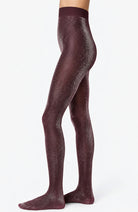 Swedish Stockings Tora Glitterpanty bordeaux gerecycled dames | Sophie Stone
