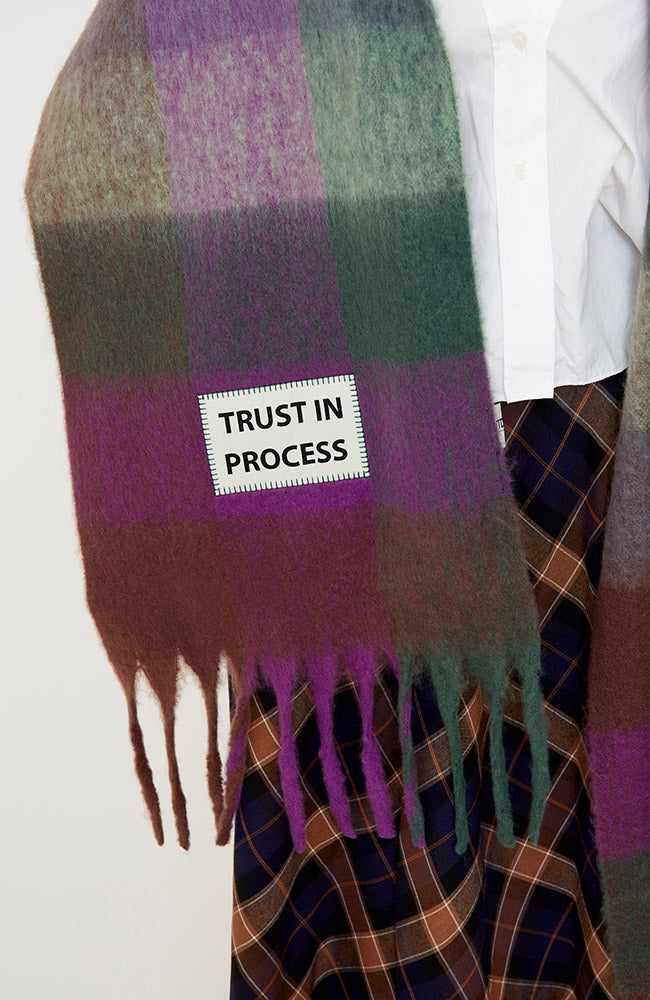 VERB TO DO "Trust in Process" Purple Scarf Made from Repreve for Women | Sophie Stone