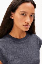 ARMEDANGELS Unwasted shirt steel melange van katoen voor dames | Sophie Stone