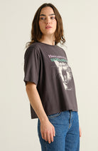 Dedicated Vadstena t-shirt screaming cat grijs bio katoen vrouw | Sophie Stone