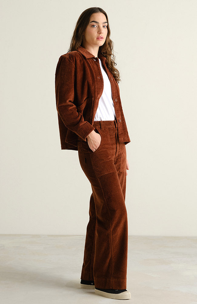 Dedicated Vara workwear broek bruin van 98% GOTS bio katoen voor vrouwen | Sophie Stone