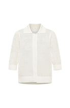 Lanius vest met korte mouwen gebroken wit van bio katoen dames | Sophie Stone