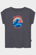Dedicated Visby happiness t-shirt charcoal biologisch katoen dames | Sophie Stone