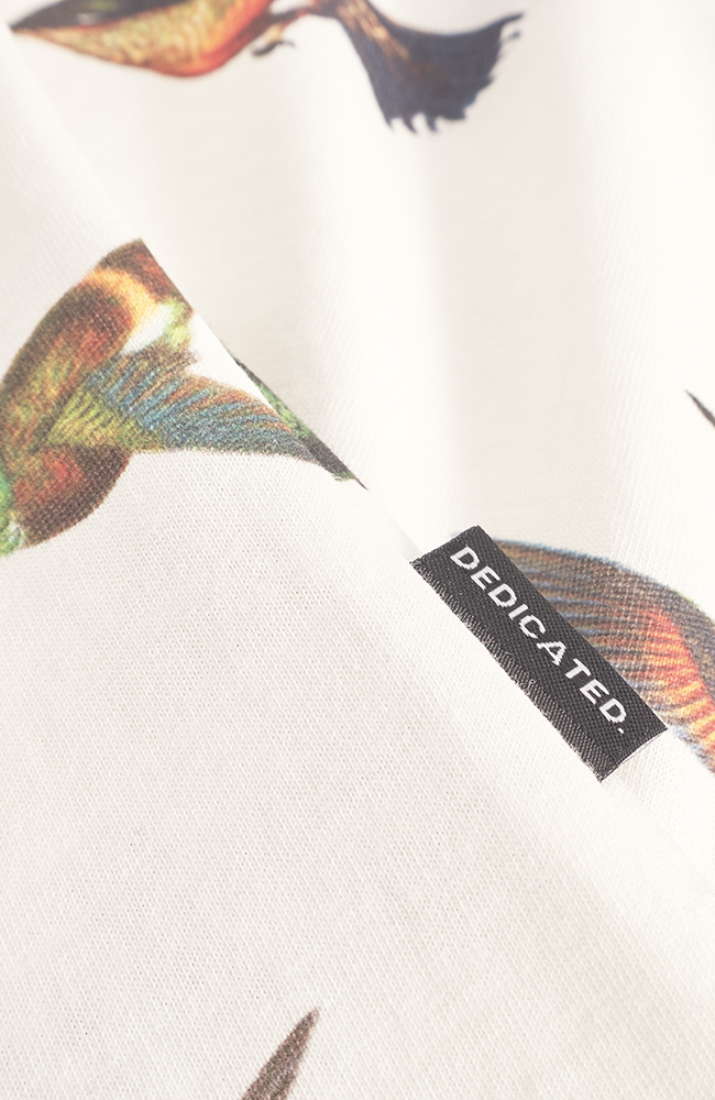 Dedicated Visby hummingbird off-white organic cotton T-shirt for women | Sophie Stone