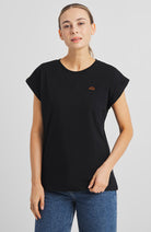 Dedicated Visby croissant t-shirt zwart bio katoen dames | Sophie Stone