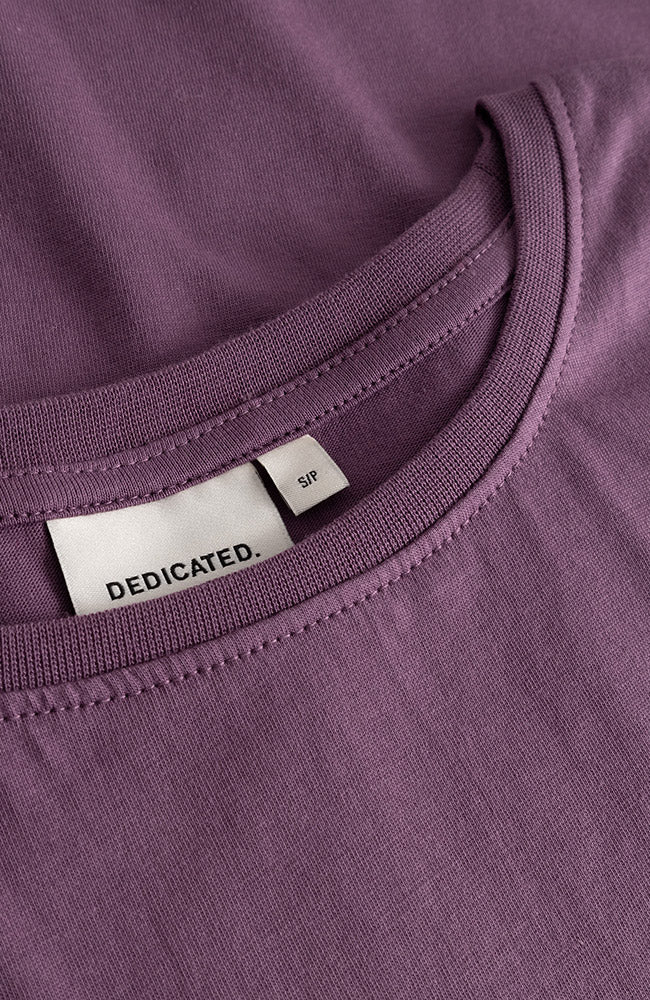 Dedicated Visby base t-shirt berry paars biologisch katoen dames | Sophie Stone