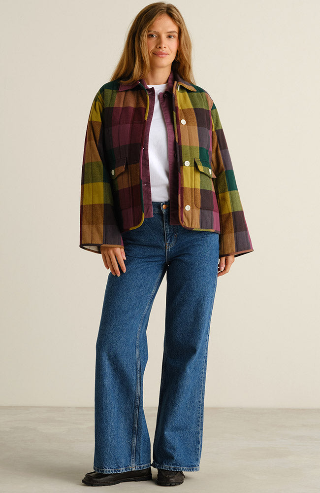 Dedicated Jacket Voxtorp flannel multi van 100% GOTS biologisch katoen dames | Sophie Stone