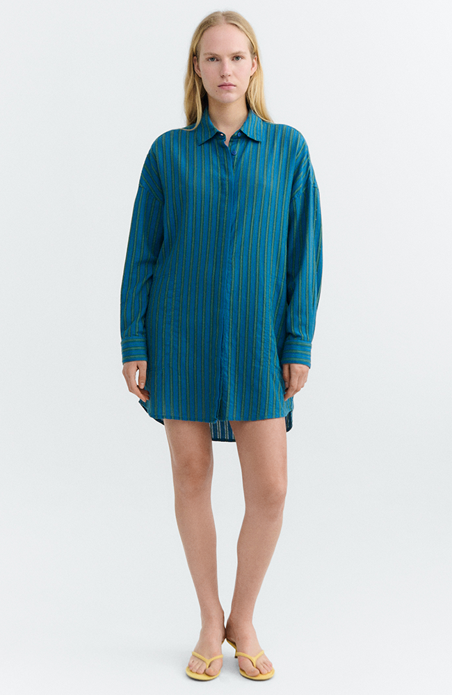 Thinking MU Windsor stripes jurk aurel bio katoen voor dames | Sophie Stone