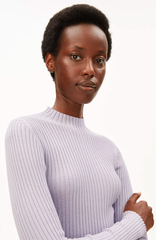 ARMEDANGELS Alaania coltrui paars moonlit lilac bio katoen dames | Sophie Stone