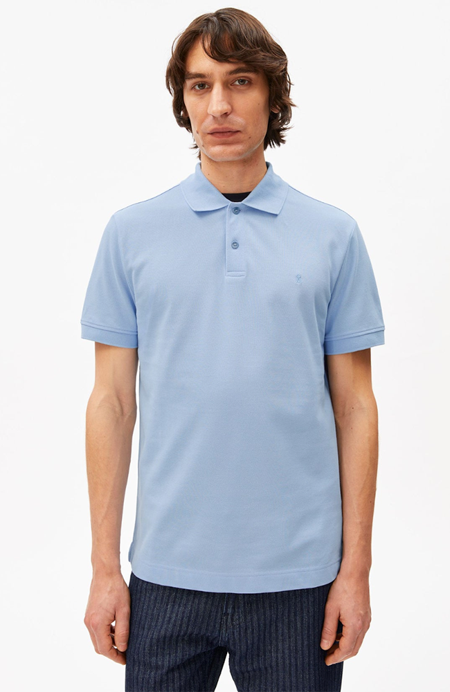 ARMEDANGELS Maario polo wedgwood made from organic cotton for men | Sophie Stone