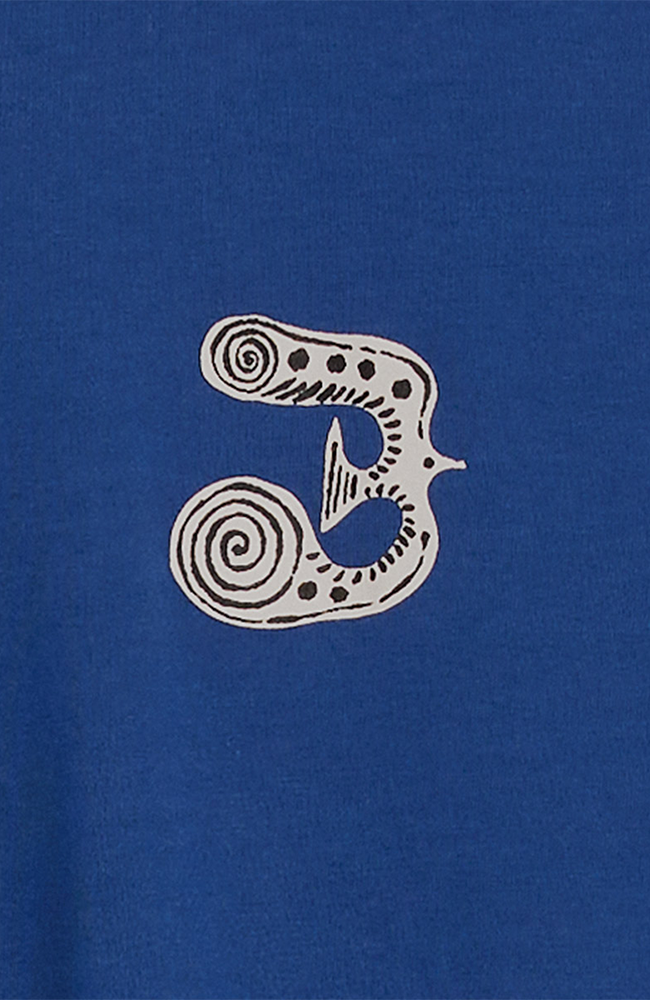 Bask in the Sun Birds T-shirt cobalt blue made from organic cotton for men | Sophie Stone