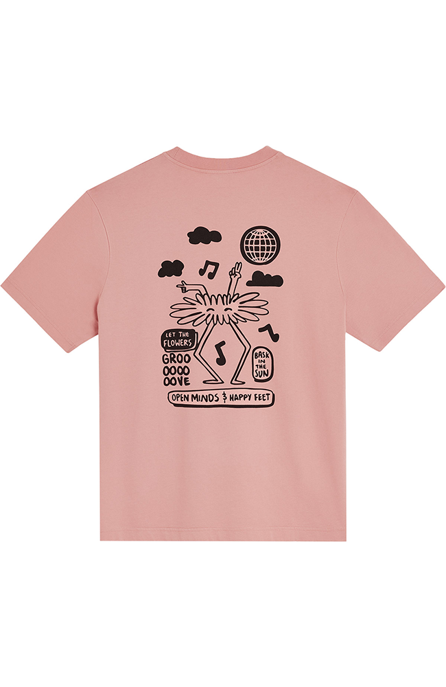 Bask in the Sun Flamingo Groove T-Shirt rosa aus Bio-Baumwolle für Herren | Sophie Stone