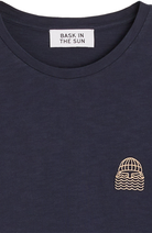 Bask in the Sun Mini to the Sea T-shirt, blue, organic cotton, men's | Sophie Stone