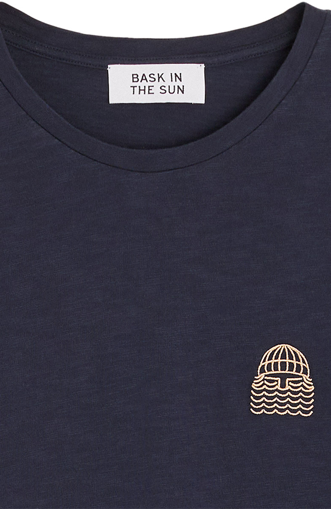 Bask in the Sun Mini to the Sea T-shirt, blue, organic cotton, men's | Sophie Stone