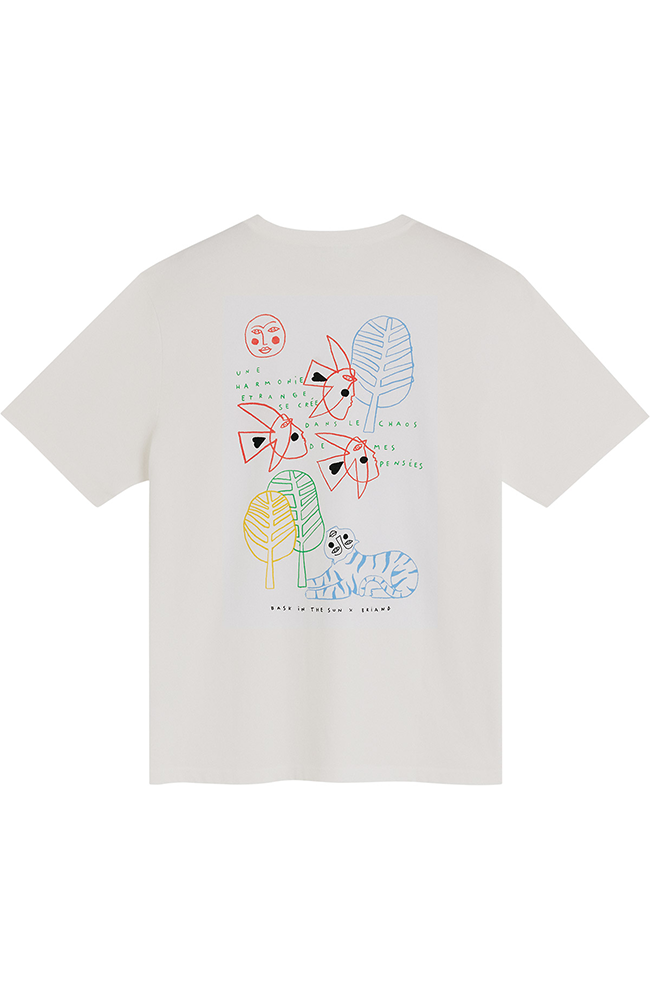 Bask in the Sun Natural Moon T-shirt, white, organic cotton, men's | Sophie Stone