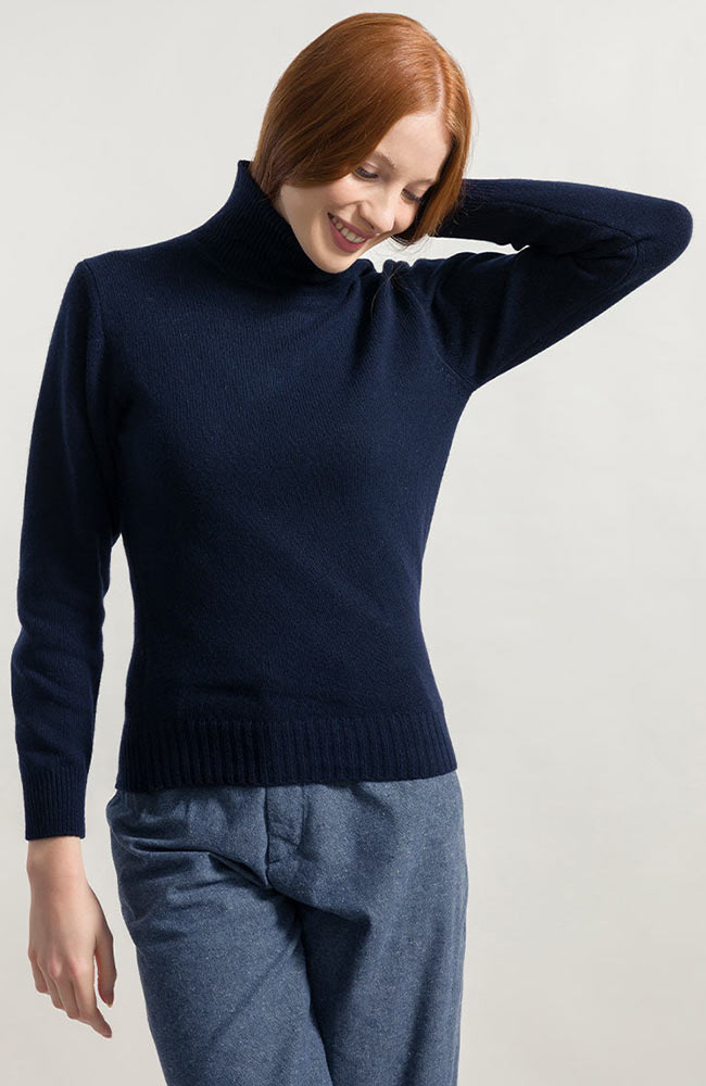 RIFO Ada turtleneck blue mora in recycled cashmere | Sophie Stone