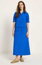 Lanius Blouse lapis blauw van biologisch katoen voor dames | Sophie Stone