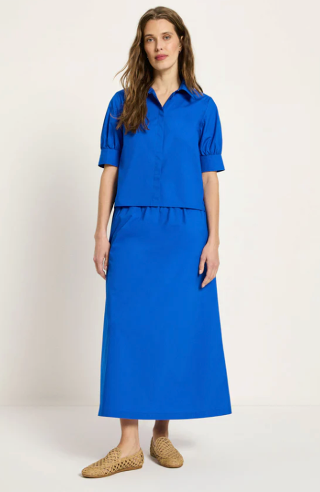 Lanius Blouse lapis blauw van biologisch katoen voor dames | Sophie Stone