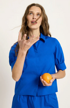 Lanius Blouse lapis van biologisch katoen voor vrouwen | Sophie Stone