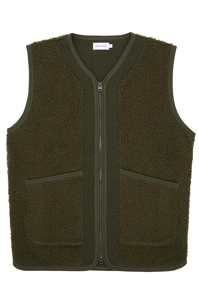 Bask in the Sun Goxo bodywarmer groen van o.a. gerecycled polyester | Sophie Stone