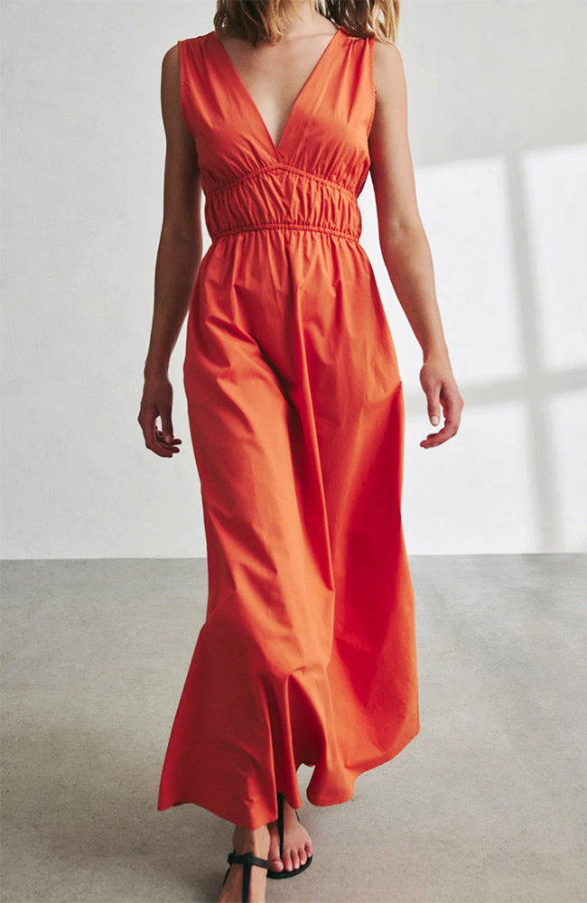 Ecoalf Bornite jurk dusty orange van bio katoen en linnen voor dames | Sophie Stone 
