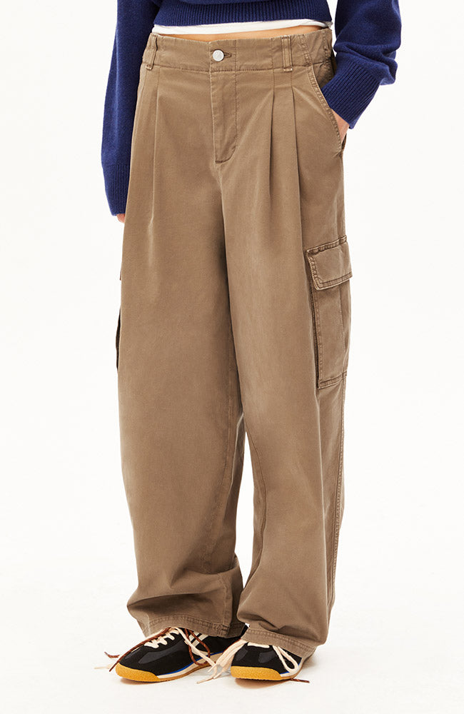 ARMEDANGELS Brushed Cargo Pants, Amberwood, GOTS 98% Organic Cotton, Women's | Sophie Stone