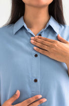 TWOTHIRDS Cannes blouse blue TENCEL Lyocell women | Sophie Stone