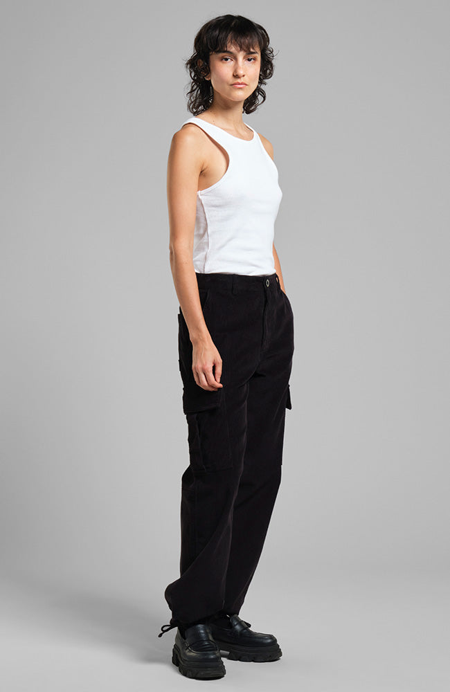 Dedicated Bagarmossen cargo pants black from organic cotton | Sophie Stone