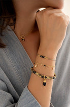 A Beautiful Story Charmed armband black onyx van brass materiaal | Sophie Stone