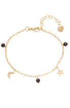 A Beautiful Story Charmed armband black onyx van brass materiaal voor dames | Sophie Stone