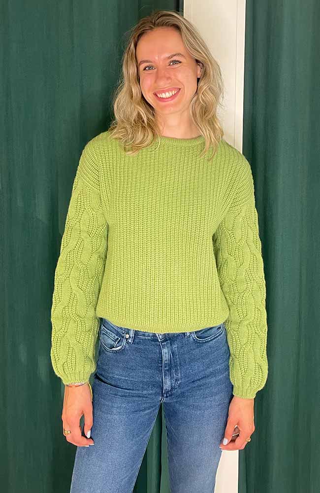 LANIUS kabeltrui groen eerlijke mode | Sophie Stone