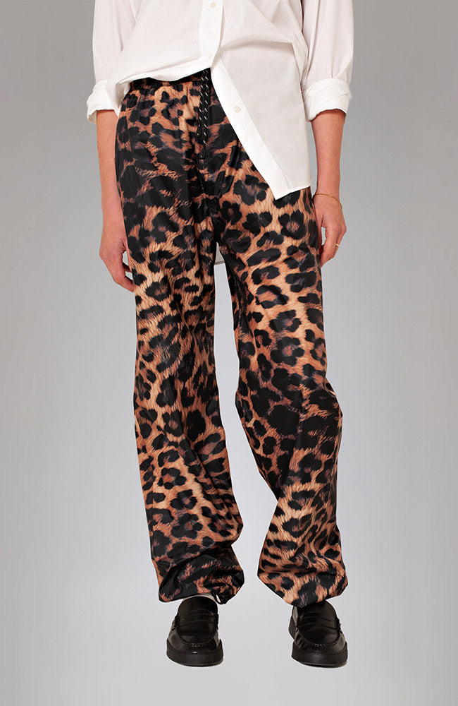Rainkiss Dark Leopard regenbroek van 100% gerecycled PET (GRS) uniseks | Sophie Stone