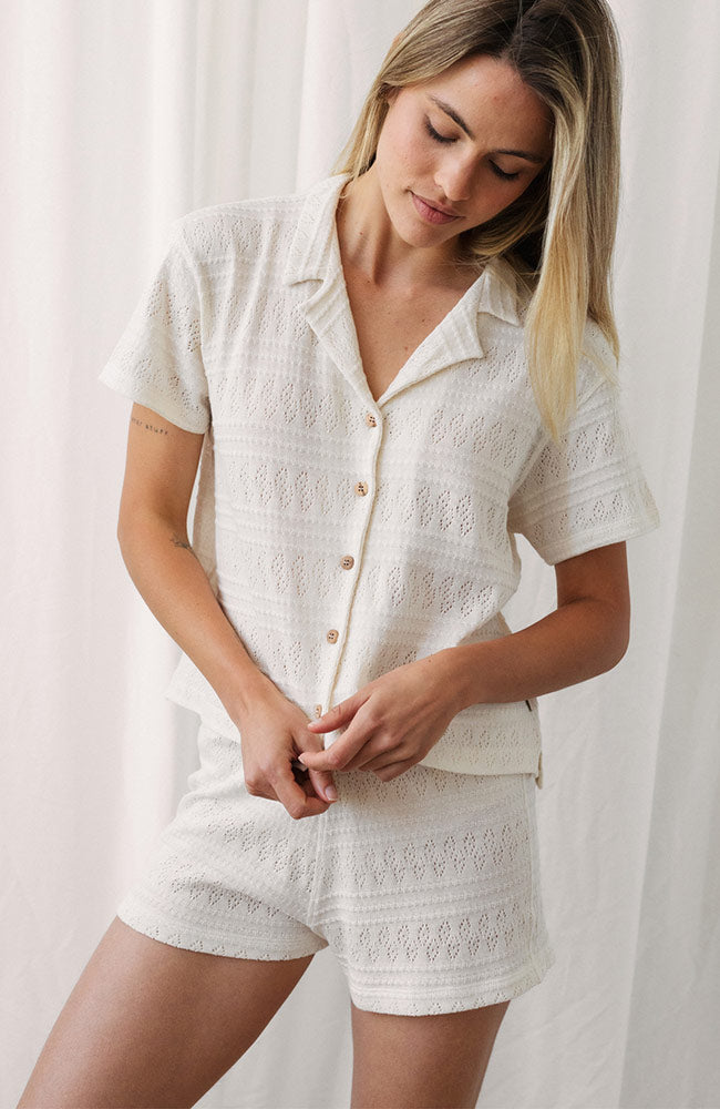 TWOTHIRDS Dumido blouse ecru made of 100% organic cotton for women | Sophie Stone