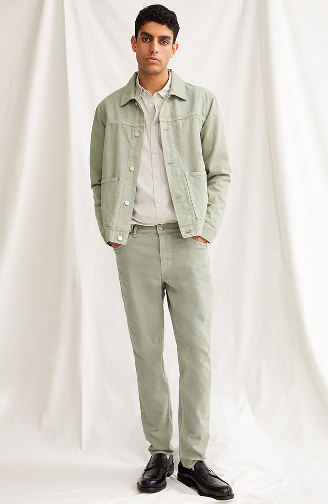 ARMEDANGELS Evaan jacket sea green from recycled cotton men | Sophie Stone