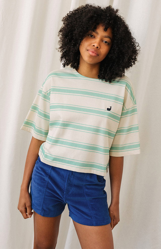 TWOTHIRDS Fingal cropped shirt mint from 100% organic cotton | Sophie Stone