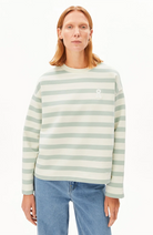 ARMEDANGELS Frankaa bold sweater groen bio katoen dames | Sophie Stone