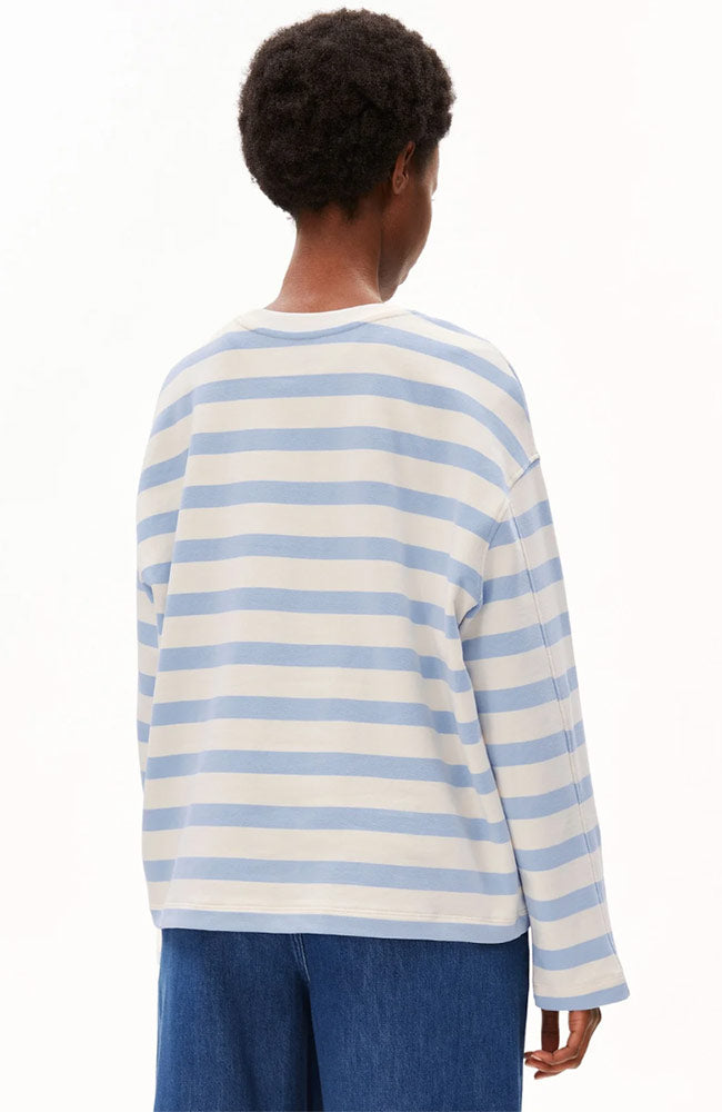 ARMEDANGELS Frankaa bold sweater soft blue bio katoen dames | Sophie Stone