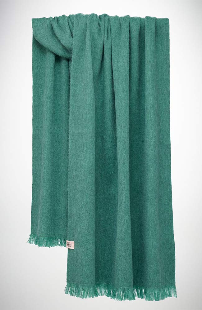Bufandy Unisex ­Green Jade Brushed Solid gemaakt van Alpaca wol | Sophie Stone