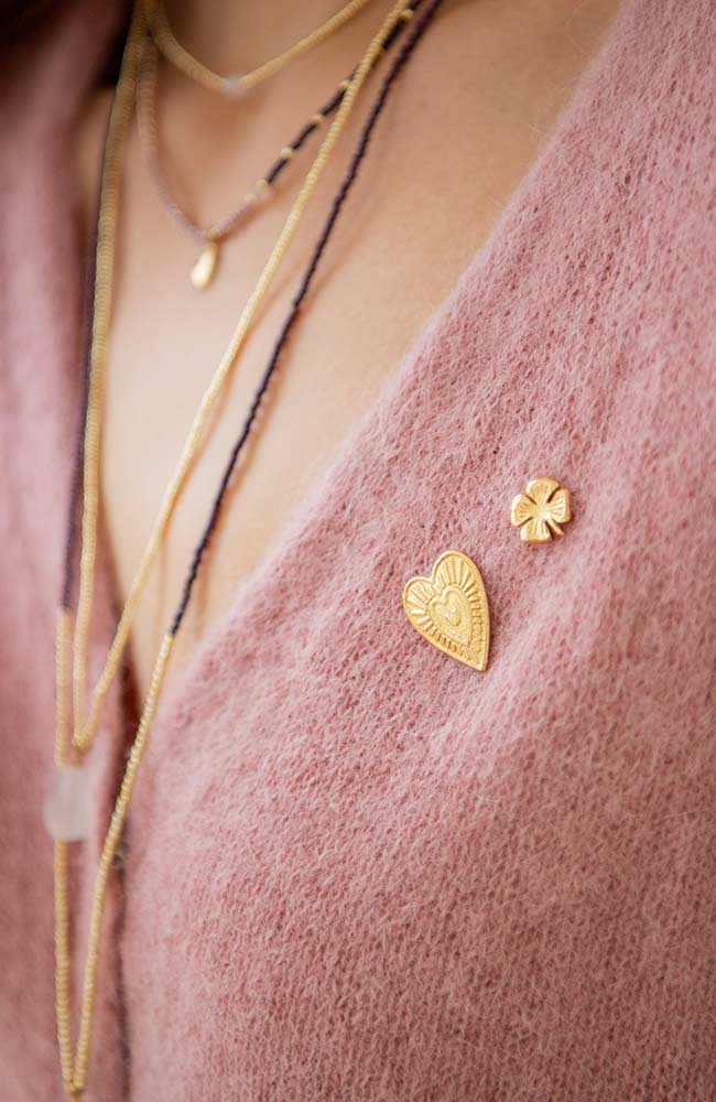 A Beautiful Story Heart broche vintage goud fair trade | Sophie Stone