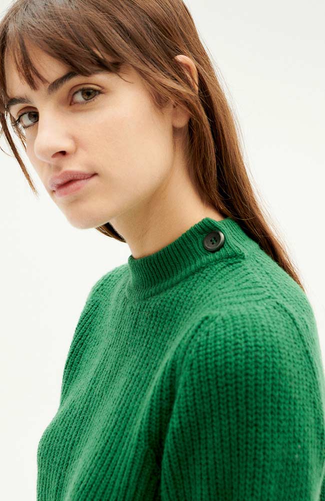 Thinking Mu Blue Hera trui groen gemaakt van fijn duurzaam wol | Sophie Stone