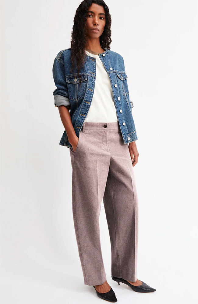 ARMEDANGELS Barrel broek rood beige van 98% bio katoen dames | Sophie Stone