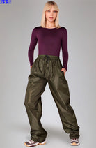 Rainkiss Herringbone rain pants green from recycled PET unisex | Sophie Stone