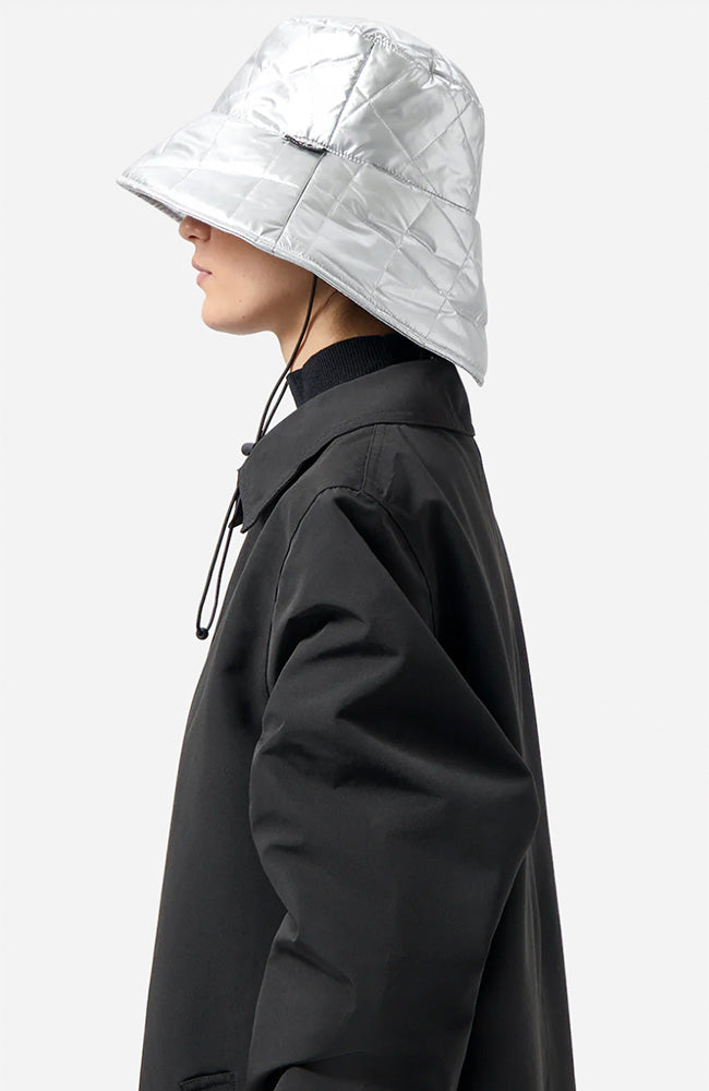 MAIUM Padded bucket rain hat silver from recycled nylon | Sophie Stone